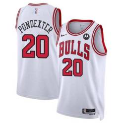 Quincy Pondexter Chicago Bulls White Jersey with Motorola Sponsor Patch