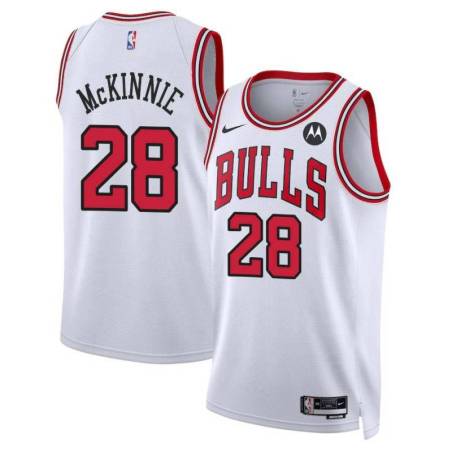 Alfonzo McKinnie Chicago Bulls White Jersey with Motorola Sponsor Patch