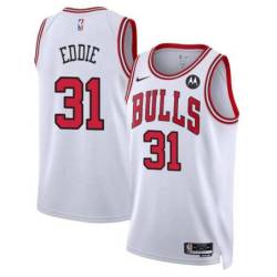 Jarell Eddie Chicago Bulls White Jersey with Motorola Sponsor Patch