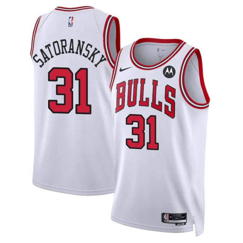 Tomas Satoransky Chicago Bulls White Jersey with Motorola Sponsor Patch