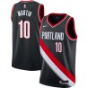 Black Fernando Martin Twill Basketball Jersey -Trail Blazers #10 Martin Twill Jerseys, FREE SHIPPING