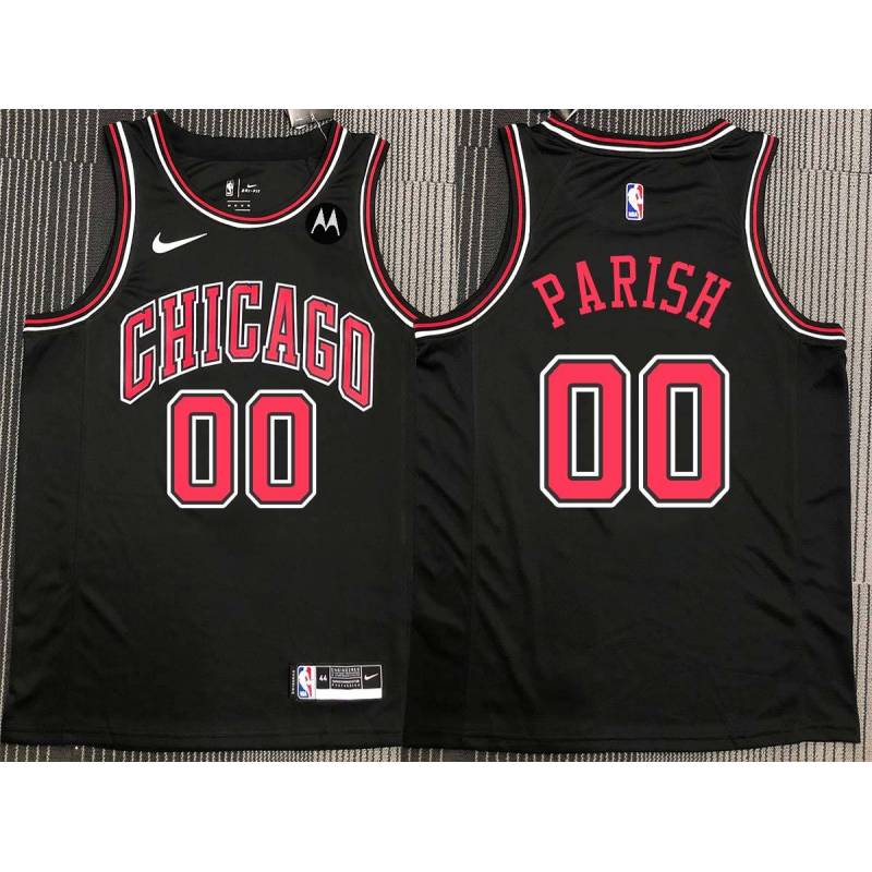 Robert Parish Chicago Bulls Black Jersey with Motorola Sponsor Patch