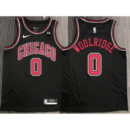 Orlando Woolridge Chicago Bulls Black Jersey with Motorola Sponsor Patch
