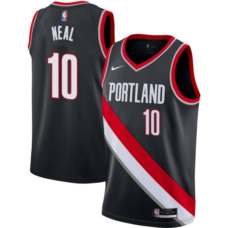 Black Craig Neal Twill Basketball Jersey -Trail Blazers #10 Neal Twill Jerseys, FREE SHIPPING