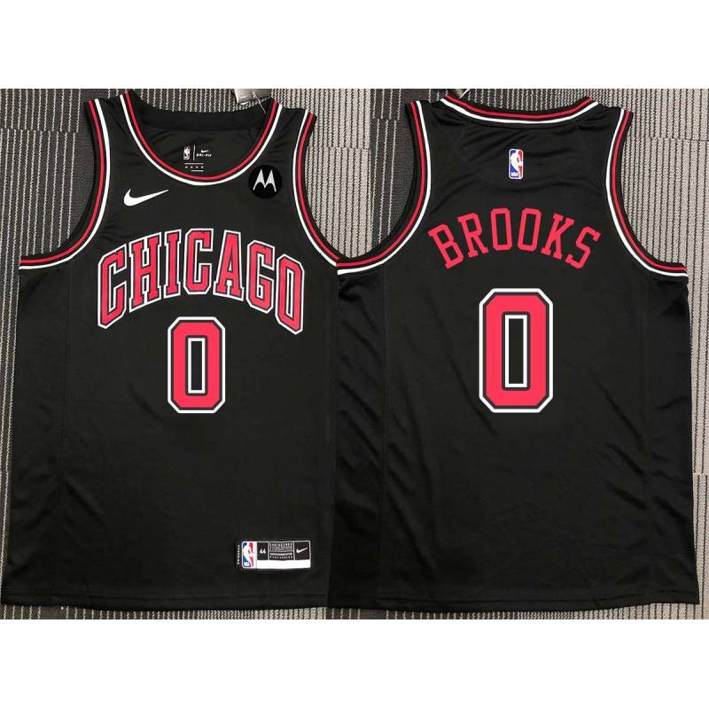 Aaron Brooks Chicago Bulls Black Jersey with Motorola Sponsor Patch