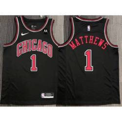 Wes Matthews Chicago Bulls Black Jersey with Motorola Sponsor Patch