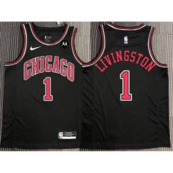 Randy Livingston Chicago Bulls Black Jersey with Motorola Sponsor Patch
