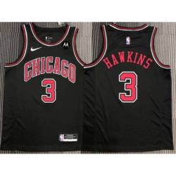 Hersey Hawkins Chicago Bulls Black Jersey with Motorola Sponsor Patch