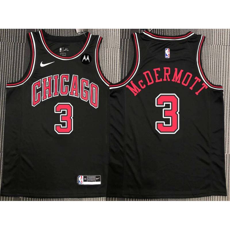 Doug McDermott Chicago Bulls Black Jersey with Motorola Sponsor Patch