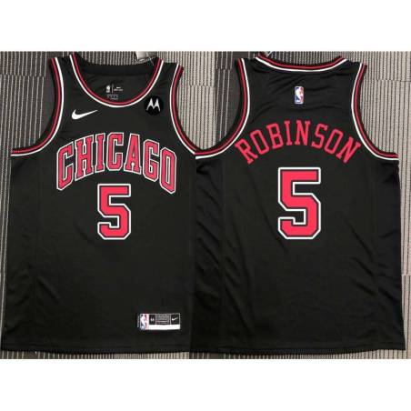 Flynn Robinson Chicago Bulls Black Jersey with Motorola Sponsor Patch