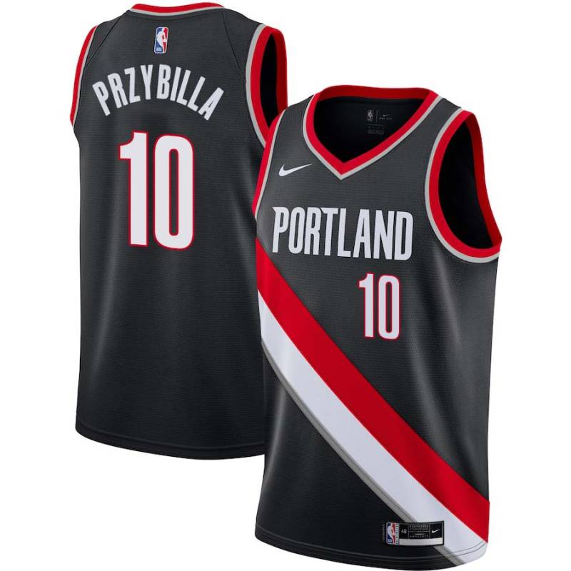 Black Joel Przybilla Twill Basketball Jersey -Trail Blazers #10 Przybilla Twill Jerseys, FREE SHIPPING