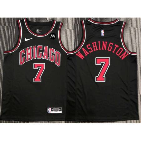 Jim Washington Chicago Bulls Black Jersey with Motorola Sponsor Patch