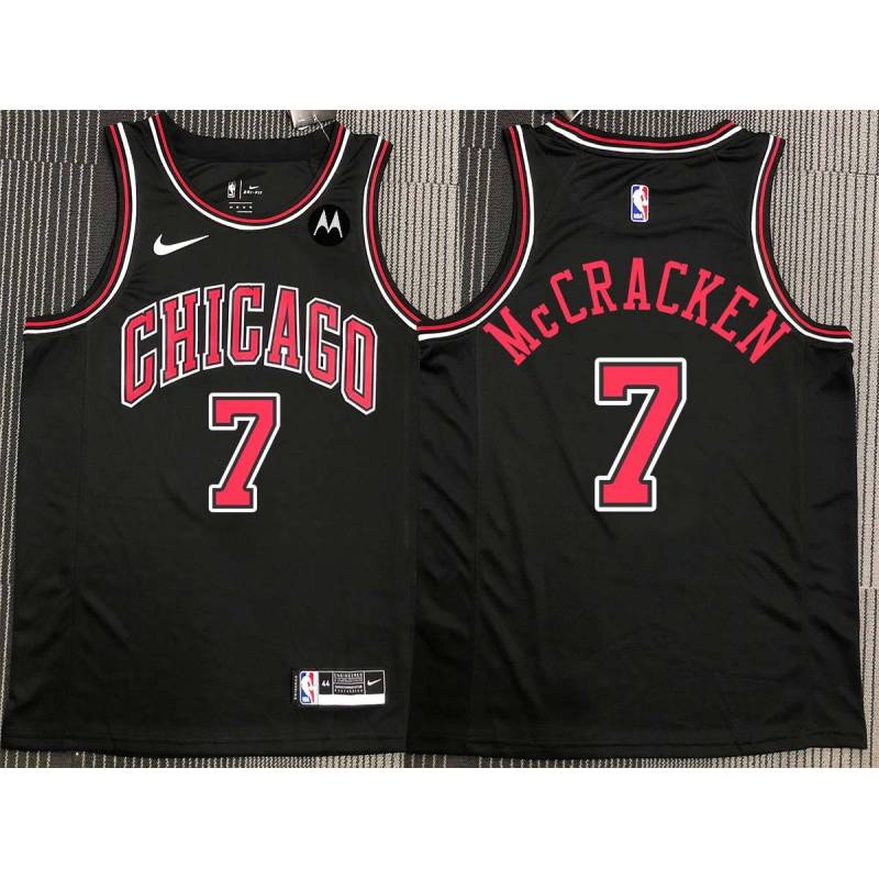 Paul McCracken Chicago Bulls Black Jersey with Motorola Sponsor Patch