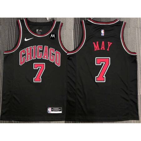 Scott May Chicago Bulls Black Jersey with Motorola Sponsor Patch