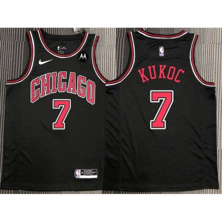 Toni Kukoc Chicago Bulls Black Jersey with Motorola Sponsor Patch