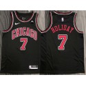 Justin Holiday Chicago Bulls Black Jersey with Motorola Sponsor Patch