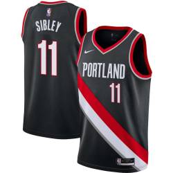 Black Mark Sibley Twill Basketball Jersey -Trail Blazers #11 Sibley Twill Jerseys, FREE SHIPPING