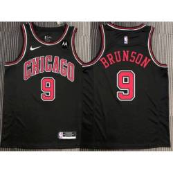 Rick Brunson Chicago Bulls Black Jersey with Motorola Sponsor Patch