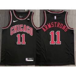 B.J. Armstrong Chicago Bulls Black Jersey with Motorola Sponsor Patch