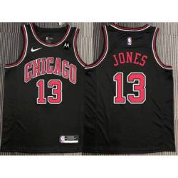 Dwight Jones Chicago Bulls Black Jersey with Motorola Sponsor Patch