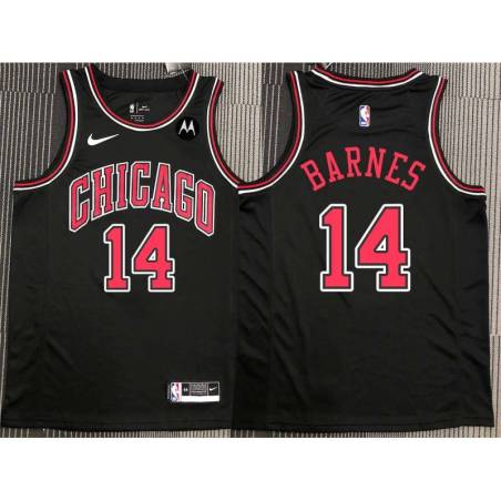 Jim Barnes Chicago Bulls Black Jersey with Motorola Sponsor Patch