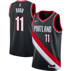 Black Delaney Rudd Twill Basketball Jersey -Trail Blazers #11 Rudd Twill Jerseys, FREE SHIPPING
