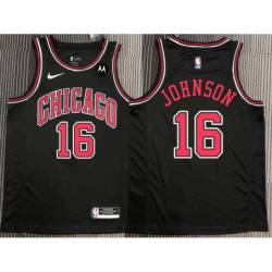 James Johnson Chicago Bulls Black Jersey with Motorola Sponsor Patch