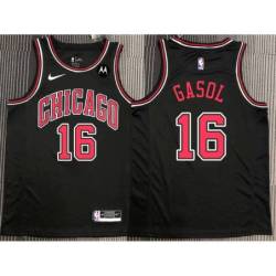 Pau Gasol Chicago Bulls Black Jersey with Motorola Sponsor Patch