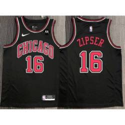 Paul Zipser Chicago Bulls Black Jersey with Motorola Sponsor Patch