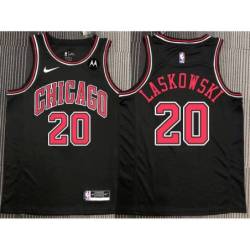 John Laskowski Chicago Bulls Black Jersey with Motorola Sponsor Patch