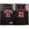 Roger Burkman Chicago Bulls Black Jersey with Motorola Sponsor Patch