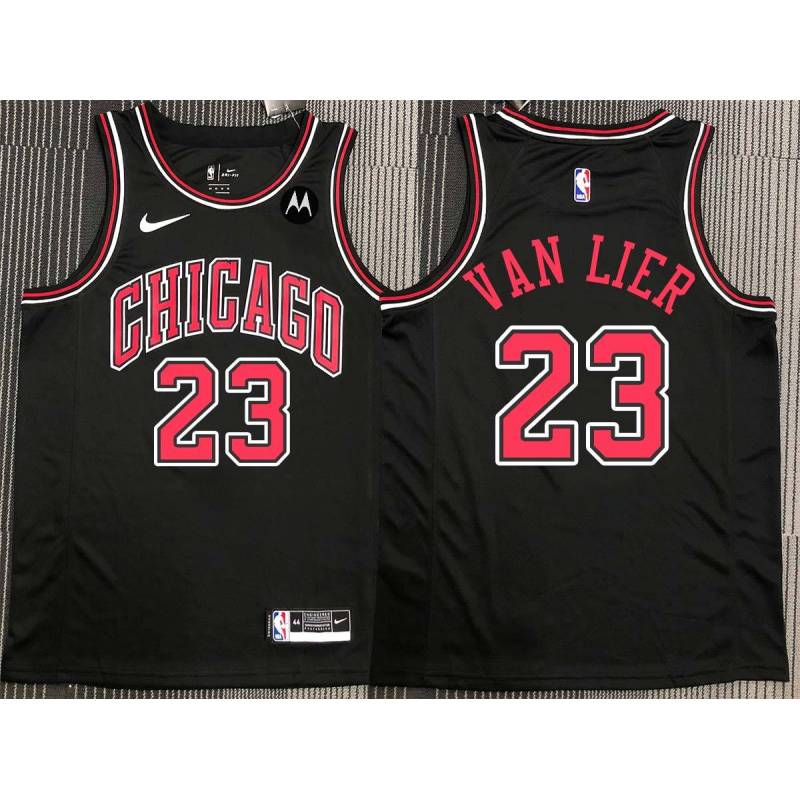 Norm Van Lier Chicago Bulls Black Jersey with Motorola Sponsor Patch