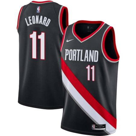 Black Meyers Leonard Twill Basketball Jersey -Trail Blazers #11 Leonard Twill Jerseys, FREE SHIPPING