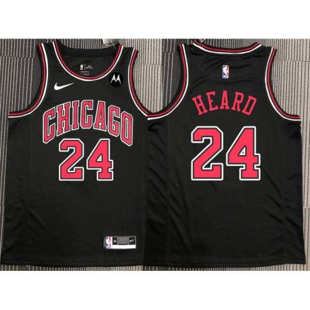 Gar Heard Chicago Bulls Black Jersey with Motorola Sponsor Patch