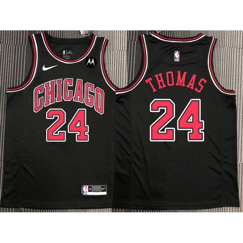 Tyrus Thomas Chicago Bulls Black Jersey with Motorola Sponsor Patch