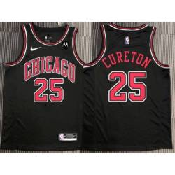 Earl Cureton Chicago Bulls Black Jersey with Motorola Sponsor Patch