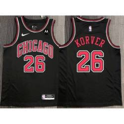 Kyle Korver Chicago Bulls Black Jersey with Motorola Sponsor Patch