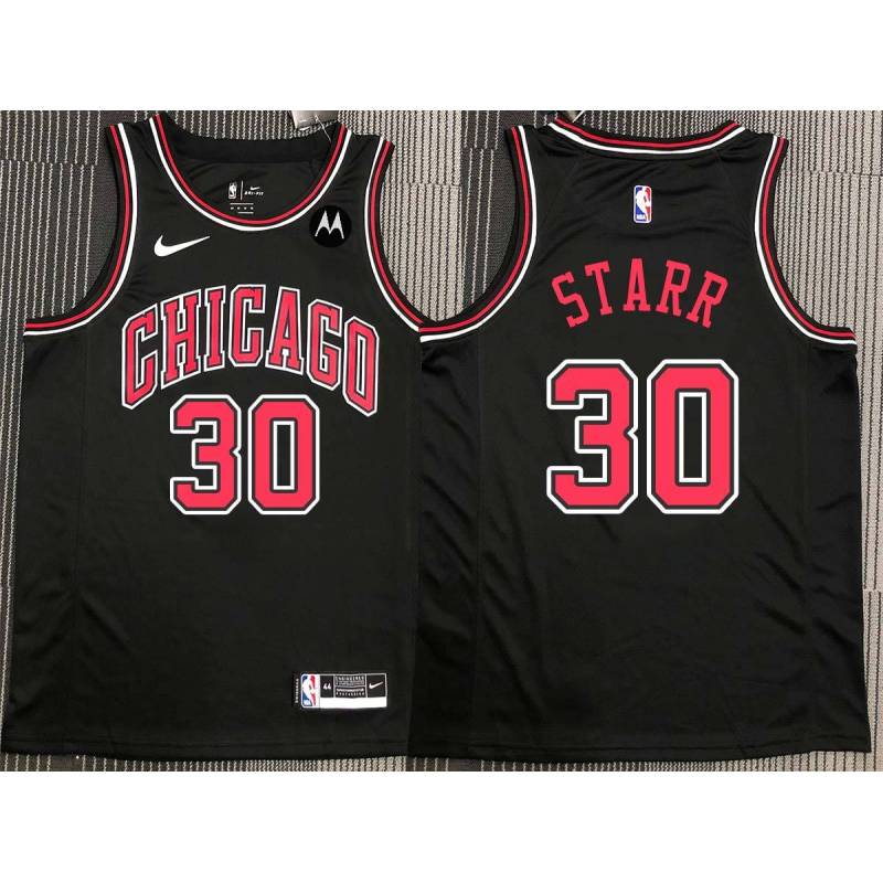 Keith Starr Chicago Bulls Black Jersey with Motorola Sponsor Patch