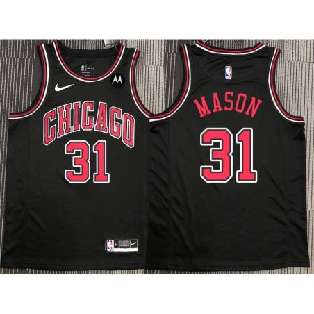 Roger Mason Chicago Bulls Black Jersey with Motorola Sponsor Patch