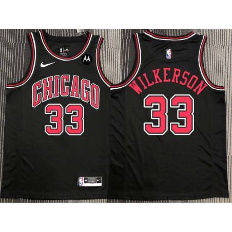 Bob Wilkerson Chicago Bulls Black Jersey with Motorola Sponsor Patch