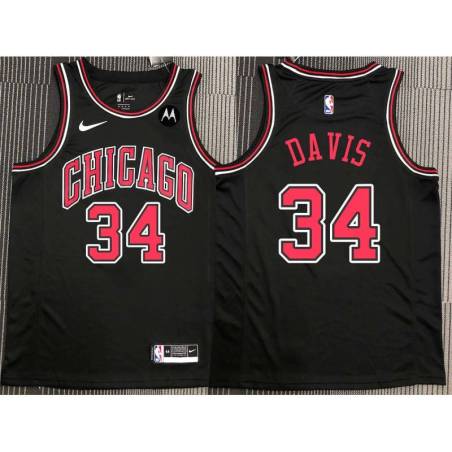 Antonio Davis Chicago Bulls Black Jersey with Motorola Sponsor Patch