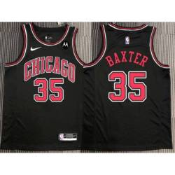 Lonny Baxter Chicago Bulls Black Jersey with Motorola Sponsor Patch