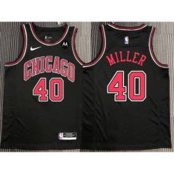 Brad Miller Chicago Bulls Black Jersey with Motorola Sponsor Patch