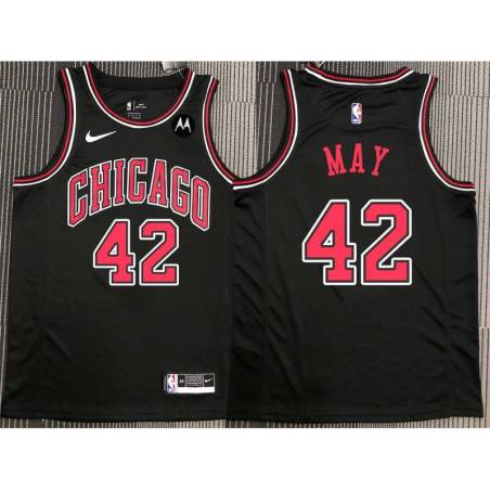 Scott May Chicago Bulls Black Jersey with Motorola Sponsor Patch