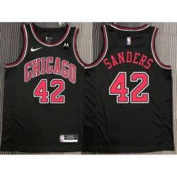 Jeff Sanders Chicago Bulls Black Jersey with Motorola Sponsor Patch