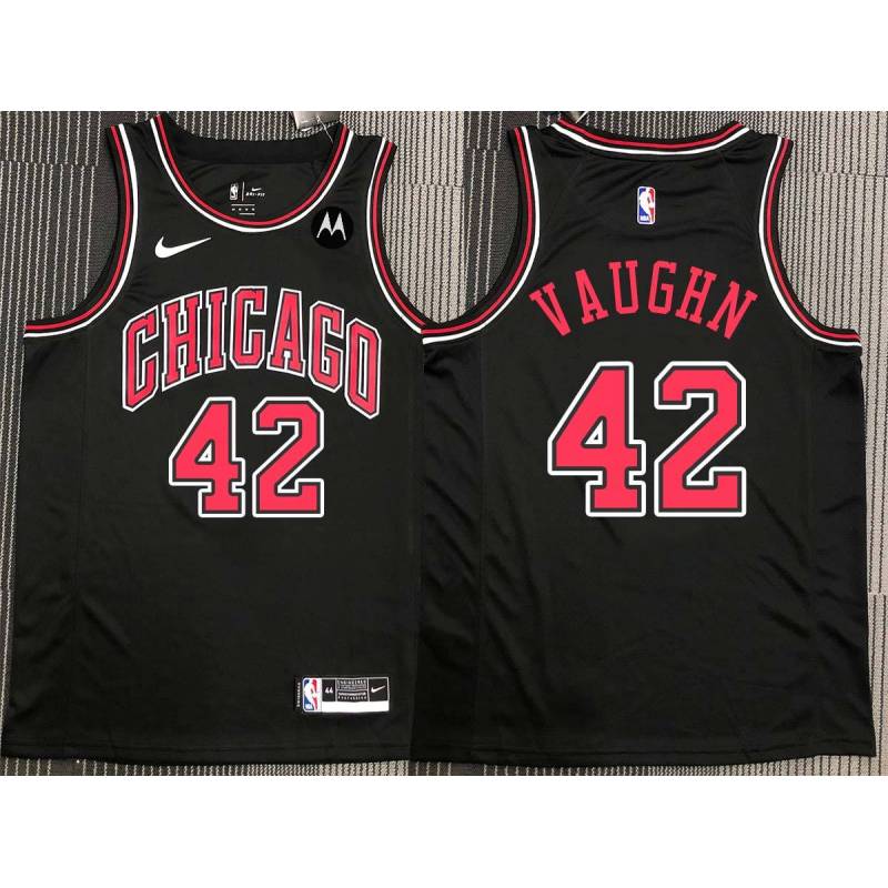 David Vaughn Chicago Bulls Black Jersey with Motorola Sponsor Patch