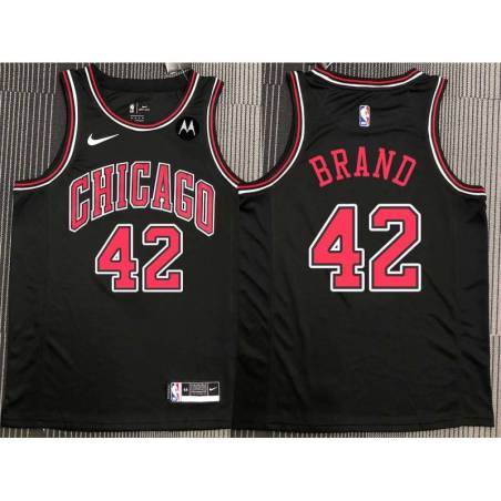 Elton Brand Chicago Bulls Black Jersey with Motorola Sponsor Patch