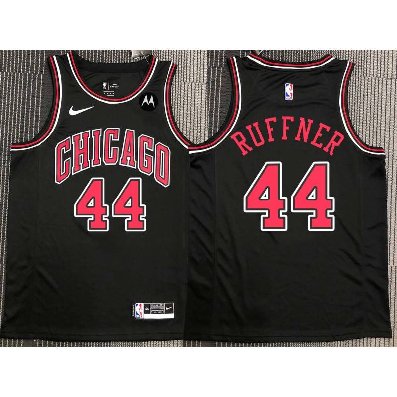 Paul Ruffner Chicago Bulls Black Jersey with Motorola Sponsor Patch