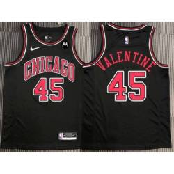 Denzel Valentine Chicago Bulls Black Jersey with Motorola Sponsor Patch