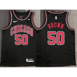 John Brown Chicago Bulls Black Jersey with Motorola Sponsor Patch